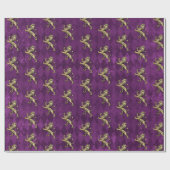 Royal Paars Gold Lion Wrapping Paper Cadeaupapier (Vlak)