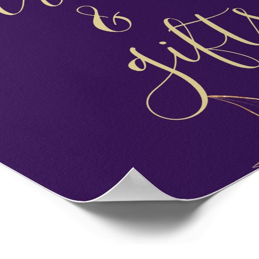 Royal Paars & Gold Modern Floral Cards & Gifts Poster (Hoek)