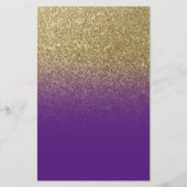 Royal Paars Gold Ombre Glitter Briefpapier (Voorkant)
