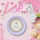 Royal Paars Gold Princess Birthday Party 7" Bord (Feest)