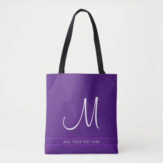 Royal Paars Initiaal Monogram Typografie Sjabloon Tote Bag (Voorkant)