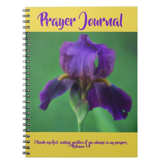 Royal Paars Iris Prayer Journal Notitieboek (Voorkant)