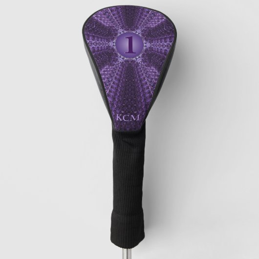 Royal Paars Jeweled Monogram Golfheadcover (Voorkant)