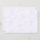 Royal Paars & Lavender Floral Wedding Invitation Kaart (Achterkant)