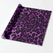 Royal Paars Leopard Print Cadeaupapier (Uitgerold)