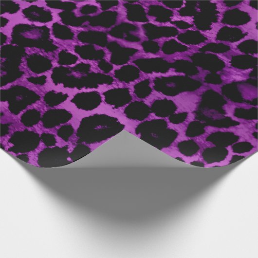 Royal Paars Leopard Print Cadeaupapier (Hoek)