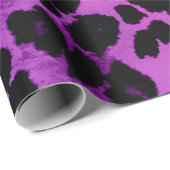 Royal Paars Leopard Print Cadeaupapier (Rol Hoek)