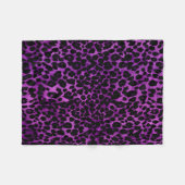 Royal Paars Leopard Print Fleece Deken (Voorkant (Horizontaal))