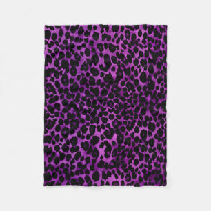 Royal Paars Leopard Print Fleece Deken