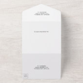 Royal Paars Marble Faux Gold Foil Wedding All In One Uitnodiging (Buitenkant)