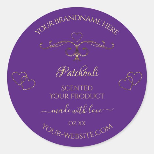 Royal Paars Product Labels grenzen Harten (Voorkant)