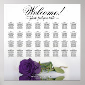 Royal Paars Roos 32 Table Wedding Seating Chart Poster (Voorkant)