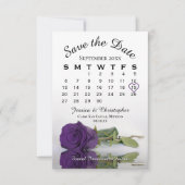Royal Paars Roos Elegant Wedding Calendar Save The Date (Voorkant)