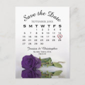 Royal Paars Roos Wedding Calendar Save the Date Aankondigingskaart (Voorkant)