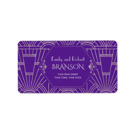 Royal Paars Silver Great Gatsby Wedding 1920 Etiket