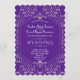 Royal Paars Silver Great Gatsby Wedding 1920 Kaart