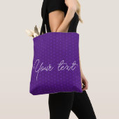 Royal Paars Typography Jouw naam Text Sjabloon Tote Bag (Dichtbij)