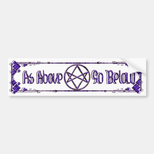 Royal Paars Unicursal Bumpersticker (Voorkant)