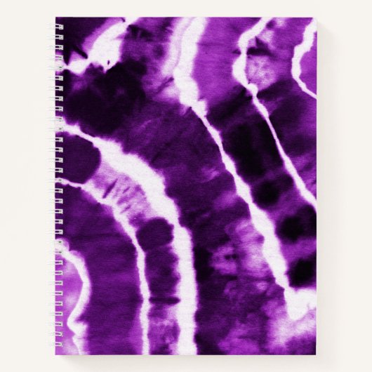 Royal Paars Violet Cool Boho Tie Dye Waterverf Notitieboek (Voorkant)