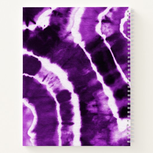 Royal Paars Violet Cool Boho Tie Dye Waterverf Notitieboek (Achterkant)