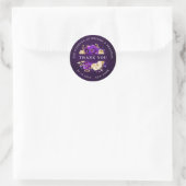 Royal Paars Violet Gold Botanical Bedankt Clas Ronde Sticker (Tas)