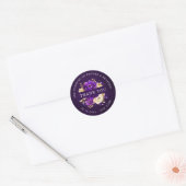 Royal Paars Violet Gold Botanical Bedankt Clas Ronde Sticker (Envelop)