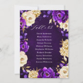 Royal Paars Violet Gold Botanical Seating Chart I Kaart (Voorkant)