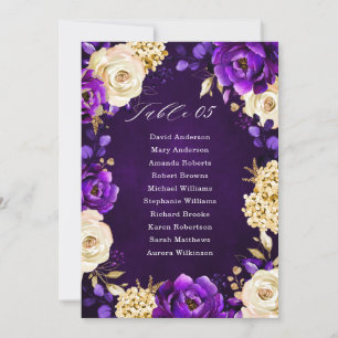 Royal Paars Violet Gold Botanical Seating Chart I Kaart