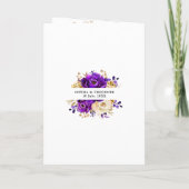 Royal Paars Violet Gold Floral Botanical Wedding (Achterkant)