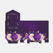 Royal Paars Violet Gold Floral Botanical Wedding Bedankdoosjes (Uitgevouwen)