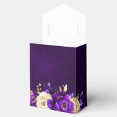 Royal Paars Violet Gold Floral Botanical Wedding Bedankdoosjes (Geopend)
