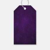 Royal Paars Violet Gold Floral Botanical Wedding Cadeaulabel (Achterkant)