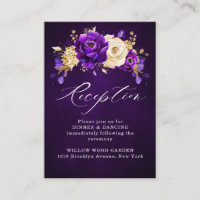 Royal Paars Violet Gold Floral Botanical Wedding
