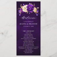 Royal Paars Violet Gold Floral Botanical Wedding
