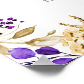 Royal Paars Violet Gold Floral Kaarten & cadeautje Poster (Hoek)
