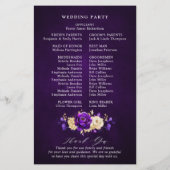 Royal Paars Violet Gold Floral Wedding Programme (Achterkant)