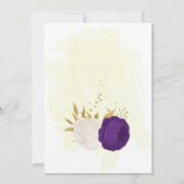 royal paars white bloemen gold save the date (Achterkant)