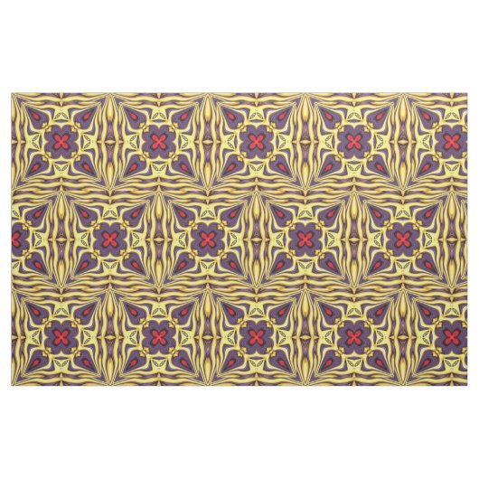 Royal Paars Yellow Kaleidoscope Stof (Fat Quarter)