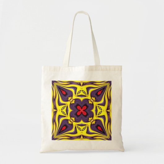 Royal Paars Yellow Kaleidoscope Tote Bag (Voorkant)