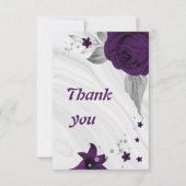 royal paars zilver grijs floral geometric bedankkaart (Voorkant)
