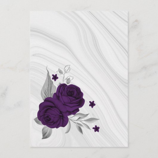 royal paars zilver grijs marmer details informatiekaartje (Achterkant)