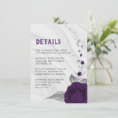 royal paars zilver grijs marmer details informatiekaartje (Staand voorkant)