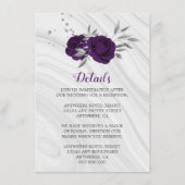 royal paars zilver grijs marmer details informatiekaartje (Voorkant)