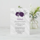 royal paars zilver grijs marmer details informatiekaartje (Staand voorkant)