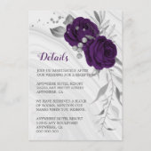 royal paars zilver grijs marmer details informatiekaartje (Voorkant)