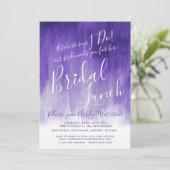 Royal paarse abstracte kunst bruids lunch kaart (Staand voorkant)