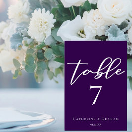 Royal Paarse avond bruiloft gepersonaliseerd Kaart