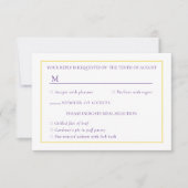 Royal paarse bloemenwijnstokken antwoordkaart RSVP kaartje (Voorkant)