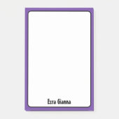 Royal Paarse Border Minimalistische Professionele Post-it® Notes (Voorkant)