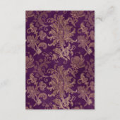 Royal Paarse Damask Receptie Details Kaart (Achterkant)